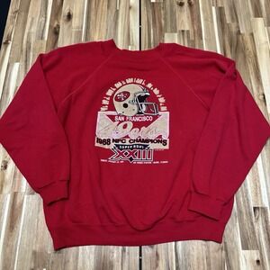 Vintage San Francisco 49ers Sweatshirt Mens XL Hanes Red Crewneck NFL 80s
